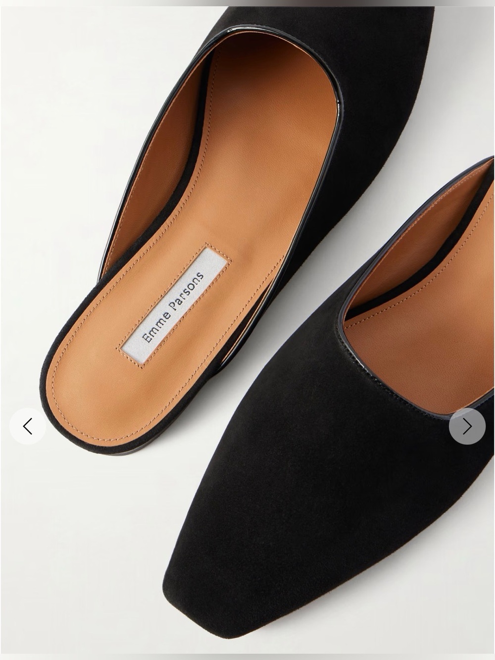 NIB Emme Parsons Black Suede Slip-On Mule IT 38 $615